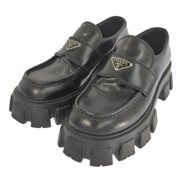 PRADA プラダ モノリス・トライアングロゴプレート  ローファー シューズ 靴/2DE129/7...