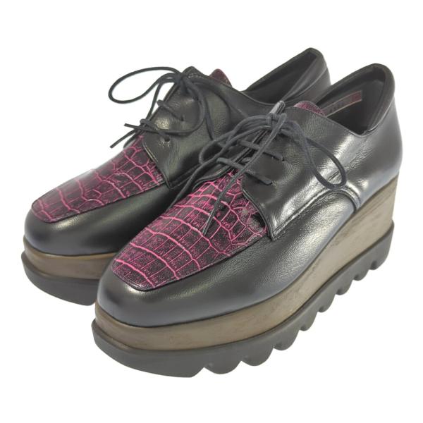 OCEANICA オセアニカ 厚底 プラットフォーム 型押しレザー 切り替えデザイン シューズ 靴/...
