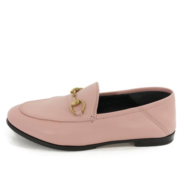 18SS グッチ レザー ホースビット・ローファー靴/414998/35 1/2/ピンク×ゴールド/...