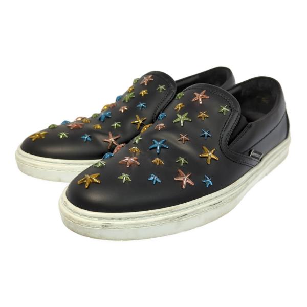 JIMMY CHOO ジミーチュウ スリッポン・マルチカラー スタッズ・ローファー靴/EU40/ブラ...