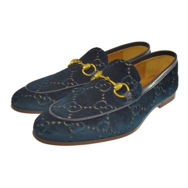 GUCCI グッチ GGベルベット・ヨルダーン・ローファー レザーシューズ 靴/430088/6/ブ...