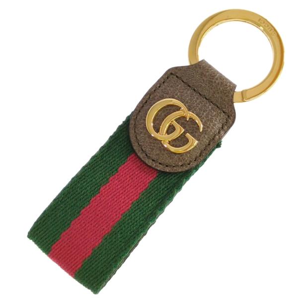 GUCCI グッチ シェリーラインキーリング・キーホルダーキーケース/ブラウン/翌日配送可/b251...