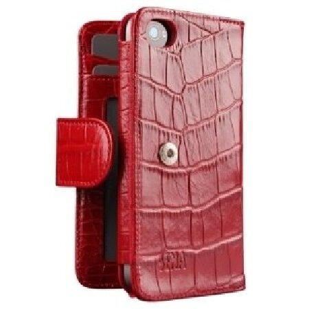 送料無料Sena Cases iPhone 4/4S対応 ウォレットブックレザーケース クロコレッド...