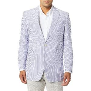 送料無料Palm Beach Men's Brock Seersucker Suit Separate Jacket, Navy/White, 38 Short並行輸入｜rgt-on-line