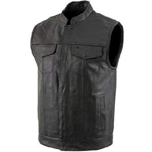 送料無料Xelement USA Leather 1205 Men's Black 'Combat Style' Motorcycle Biker Leather Vest - 5X-Large並行輸入｜rgt-on-line