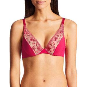 送料無料Aubade PF12 Fleur De Passion Amaryllis Pink Floral Embroidered Triangle Bra 32C並行輸入｜rgt-on-line