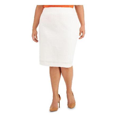 送料無料Kasper Women&apos;s Plus Size Linen Slim Skirt, Lil...