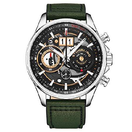 送料無料Stuhrling Original Mens Chronograph Aviator Wa...