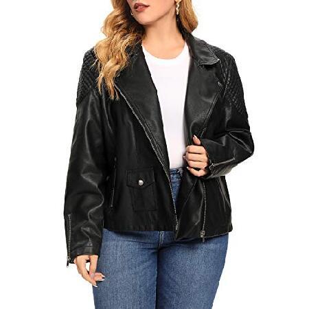 送料無料S P Y M Womens Plus Size Faux Leather Jacket, ...