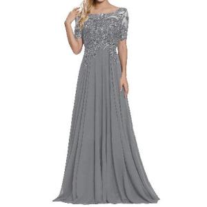 送料無料Uther Formal Evening Dress A Line Chiffon Wedding Guest Prom Dresses Gown Steel Grey US22W並行輸入｜rgt-on-line