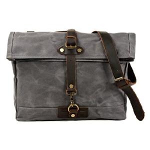 送料無料Men's Vintage Messenger Bags Waxed Canvas Crossbody Satchel Shoulder Bag for Travel Work Office Business (Grey)並行輸入｜rgt-on-line