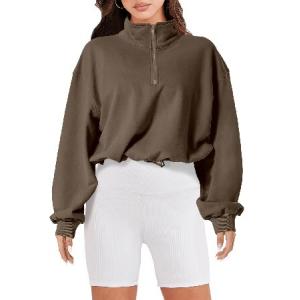 送料無料ANRABESS Womens Hoodies Oversized Half Zip Pullover High Neck Sweatshirts Long Sleeve Crewneck Shirts Tops Y2k Fall Sweaters Cute Clot並行輸入｜rgt-on-line