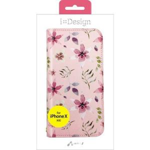 未使用アウトレット エアージェイ iPhoneX Xs兼用 手帳型 ケース 花柄 ピンク フラワー P8-FG PKAC-P8-FG PK