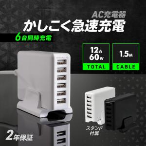 6ポートAC充電器 60W 合計出力12A オウルテック OWL-ACU6S60W