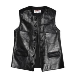 エアロレザー ブラック（茶芯）40サイズ　ボードレーサー プレオーダー] AERO LEATHER エアロレザー BOARD RACER JACKET FRONT