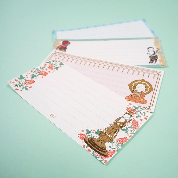 【レター便可（送料210円）】聖林寺十一面観音像イラスト一筆箋