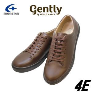 ビジネススニーカー メンズ gently ジェントリー GE102 ブラウン 4Ｅムーンスター｜rhythm-shoes