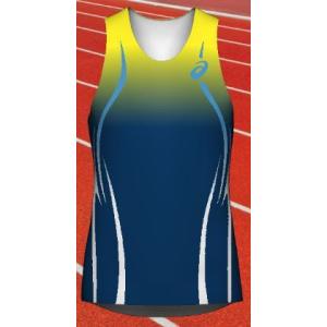 アシックス　プリントオーダーコンポ受注生産 ランニングシャツ（メンズ）レーシングエクスパートシルエッ...