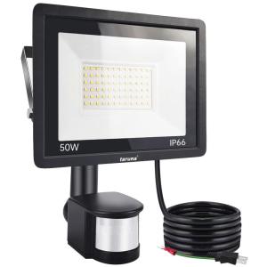 tarunaセンサーライト 50W LED投光器 屋外 人感センサー コンセント式 作業灯 防犯ライト IP66 LED 昼光色 6500K
