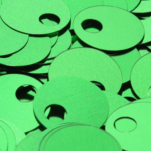 フランス製 高級スパンコール スパングル トップラージホール 20mm グリーン メタリック 5グラ...