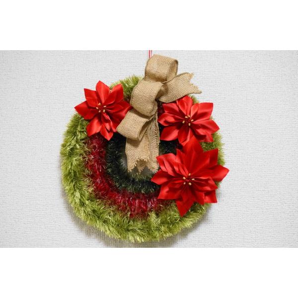 ハワイアンリボンレイ Christmas Poinsettia Wreath【クリスマス ポインセチ...