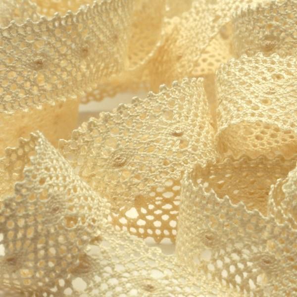 SIC オーガニックコットントーションレース 約15mm キナリ 1メートル 服飾 手芸 SHIND...