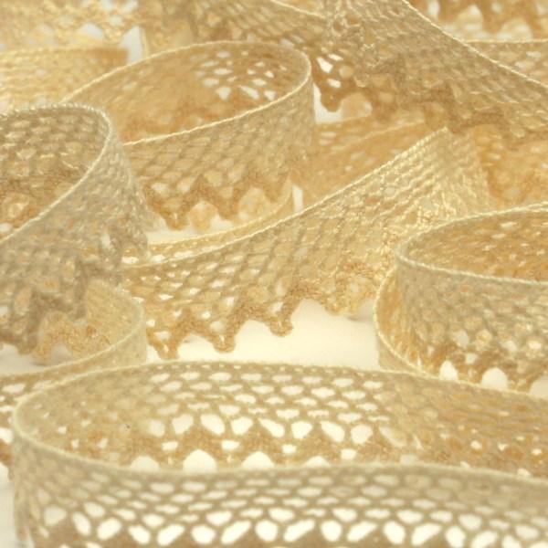 SIC オーガニックコットントーションレース 約8mm キナリ 1メートル 服飾 手芸 SHINDO