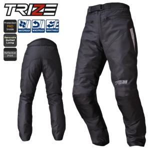 バイク パンツ TC01（黒） 防風 防水 TRIZE ライダー ズボン バイク用 プロテクター内蔵 着脱ライナー