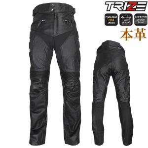 本革 レザー パンツ TL01R バイク ズボン TRIZE  本皮 バッファロー 革パンツ 防風