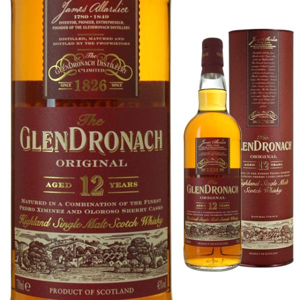 円筒 グレンドロナック 12年 43度 700ml ギフト 内祝い 酒 ウィスキー スコッチウイスキ...