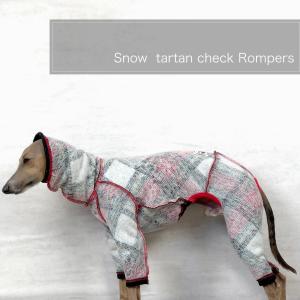 スノウタータンチェックロンパース（イタリアングレイハウンド イタグレ イタグレ服）メール便送料無料