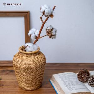 ヴィンテージ*ラタン ピール フラワーベース*籐 皮 花器 花瓶*ドライフラワー ヴィンテージ*ラタン ピール フラワーベース*籐 皮 花器 花瓶*ドライ