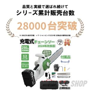 チェーンソー 充電式 電動 12インチ コード...の詳細画像1