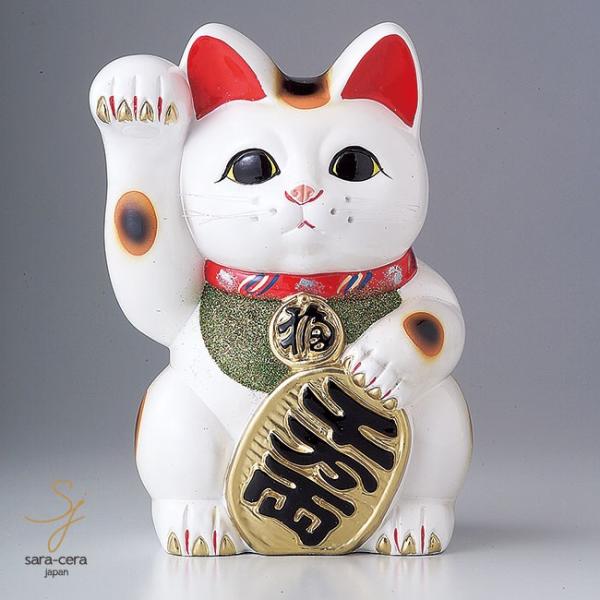 白小判猫4号右手 金運招き猫 縁起 風水 福 開店祝い 置物 贈り物 金運 開運