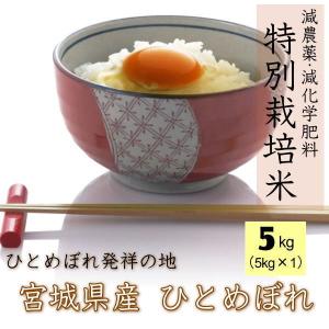 令和5年産 宮城県 登米産 特別栽培米 ひとめぼれ 宮城県認証 [ 玄米 5kg / 白米 5kg ...