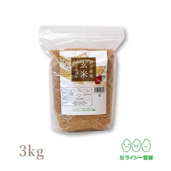 玄米 3kg ひとめぼれ 岩手県産 米 お米 令和5年産 お試し 少量 送料無料