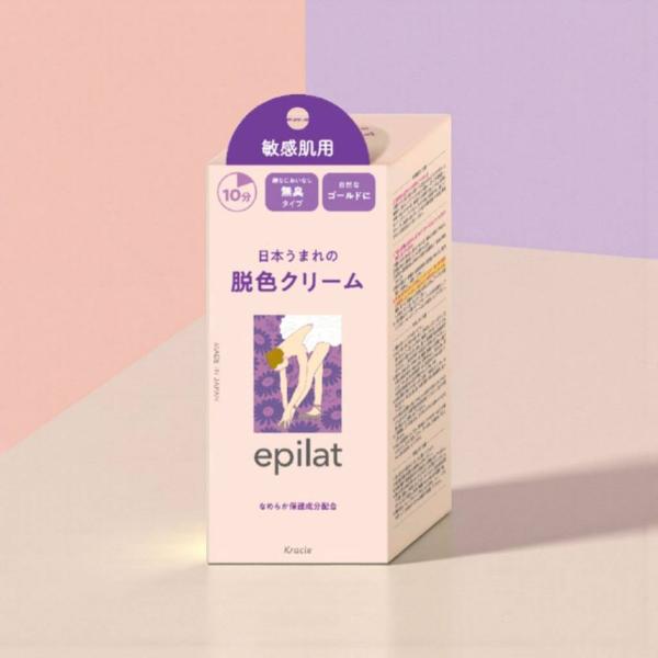 エピラット 脱色クリーム 敏感肌用 無臭タイプ 10分 体用 うぶ毛 金色に 自然な仕上がり Kra...
