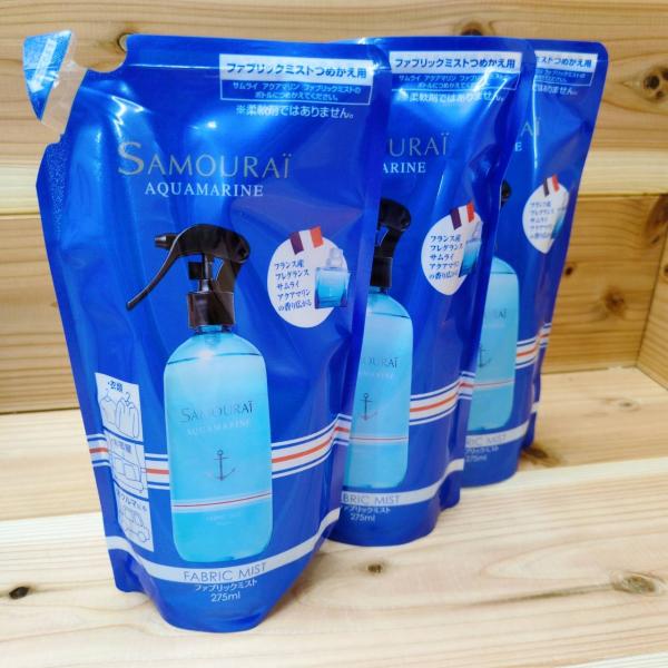 サムライ アクアマリン ファブリックミスト 詰め替え 275ml 消臭 除菌 衣類・部屋用 3本セッ...