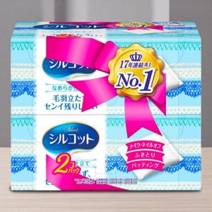 ユニチャームシルコットなめらか仕立て化粧用コットン82枚入2パック毛羽立ちにくい大判厚手ふき取りメイク落とし日本製やさしい用 爆買