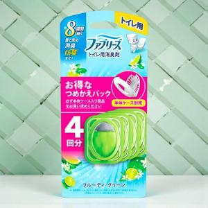 P&G ファブリーズ トイレ用 消臭剤 フルーティグリーン つめかえ 4個パック 約8週間 壁床防臭 トイレ消臭 長持ち 交換用品 爆買