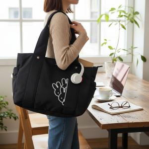 MOOMIN ムーミン 刺繍トートバッグ スティンキー 大容量 軽量 15L エコ