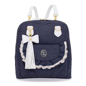 リズリサ LIZ LISA リュックサック 87595  デニーラメ ハンドバッグ 2WAY レディース ビジネスリュックサック