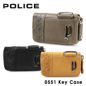 POLICE ポリス キーケース PA56100 （0551） イタリアンレザー ラウンドファスナー メンズ