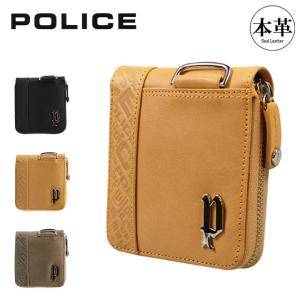 POLICE ポリス 二つ折り財布 PA56102  イタリアンレザー 財布 ラウンドファスナー メンズ