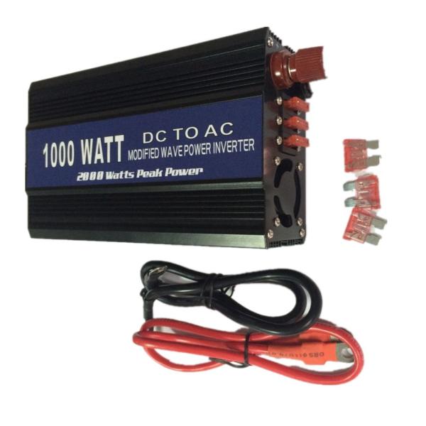 修正正弦波 定格1000W インバーターDC12V→AC100V 50/60Hz切替　バッテリー電源...