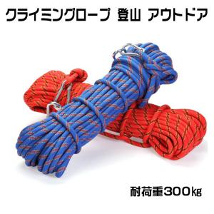 クライミングロープ　　ガイロープ 　　多目的ロープ 　太さ 10mm 長さ 15m 耐荷重300kg　収納袋　カラビナ2個付き アウトドア キャンプ 防災 　登山 　2色｜richgroupled