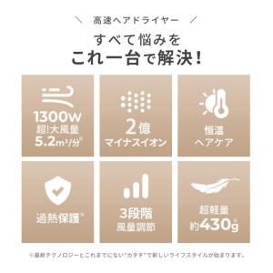 ドライヤー 速乾 大風量 ヘアドライヤー 高速...の詳細画像1