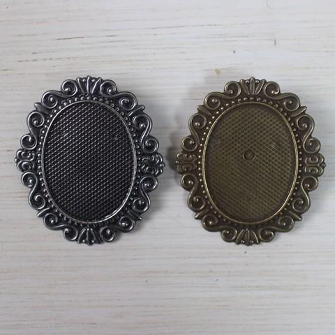 【3営業日以内に発送】デザインアクセサリーパーツ・ブローチ台座・金古美＆銀古美【フレーム・ハンドメイ...