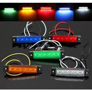 12V/24V兼用 LEDサイドマーカー 12V 角形 片側6連 汎用 赤白アンバー緑青5色選択可能2個セット