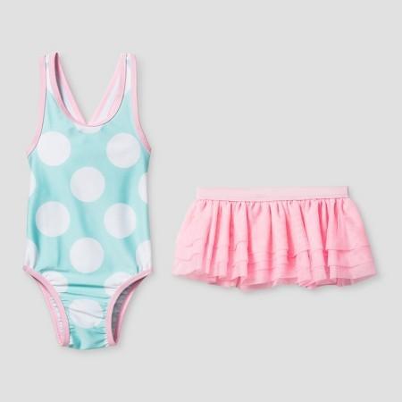 こども 水着 女の子 ワンピース ドット＆チュチュ インポート ピンク cat&amp;jack プール ス...